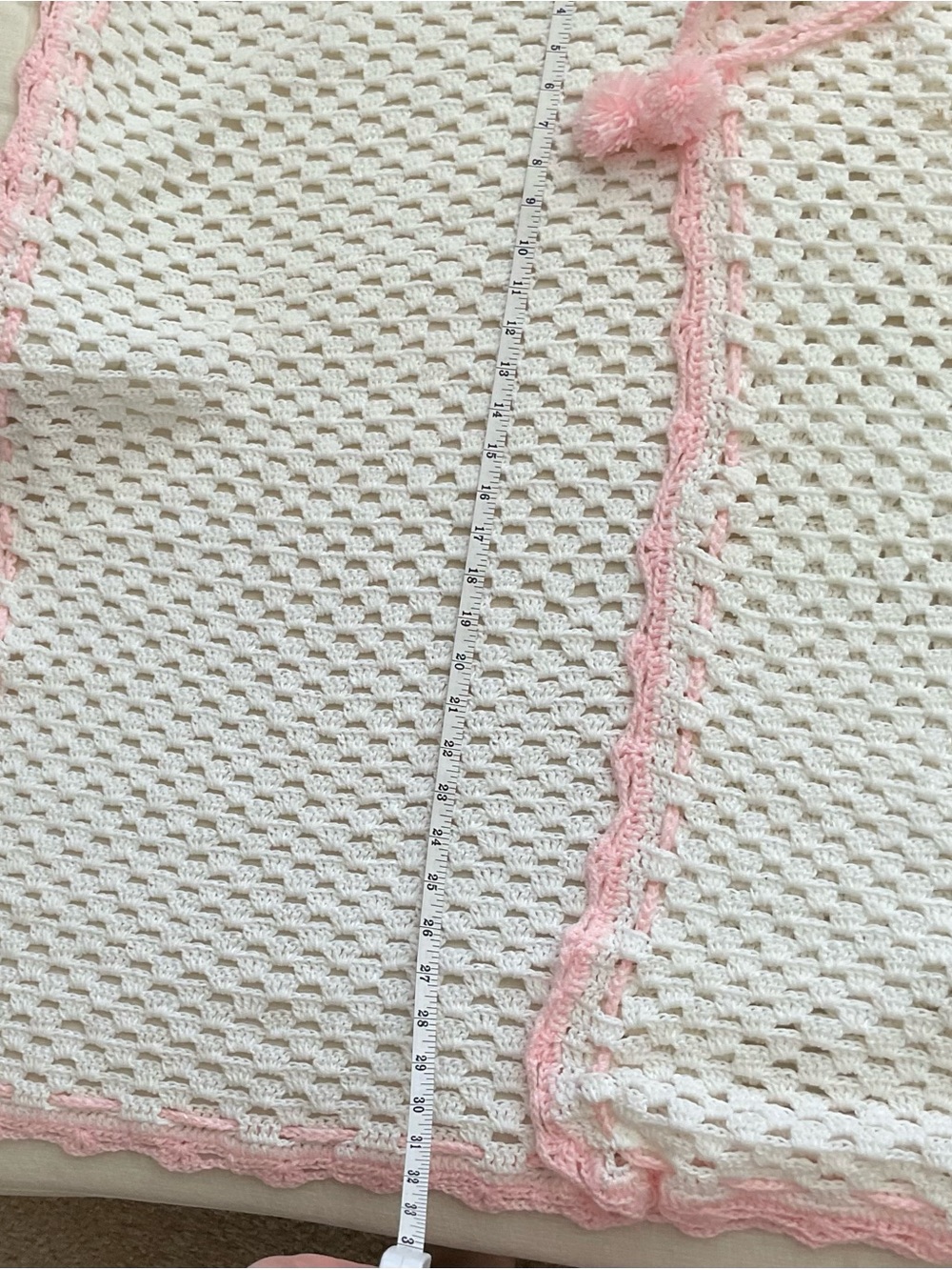 Handmade Pink & White Crochet Baby Booties and Blanket Set - Picture 2 of 6